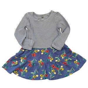 Tea Collection Tiered‎ Skirt Twirl Dress Blue Size Girls 3